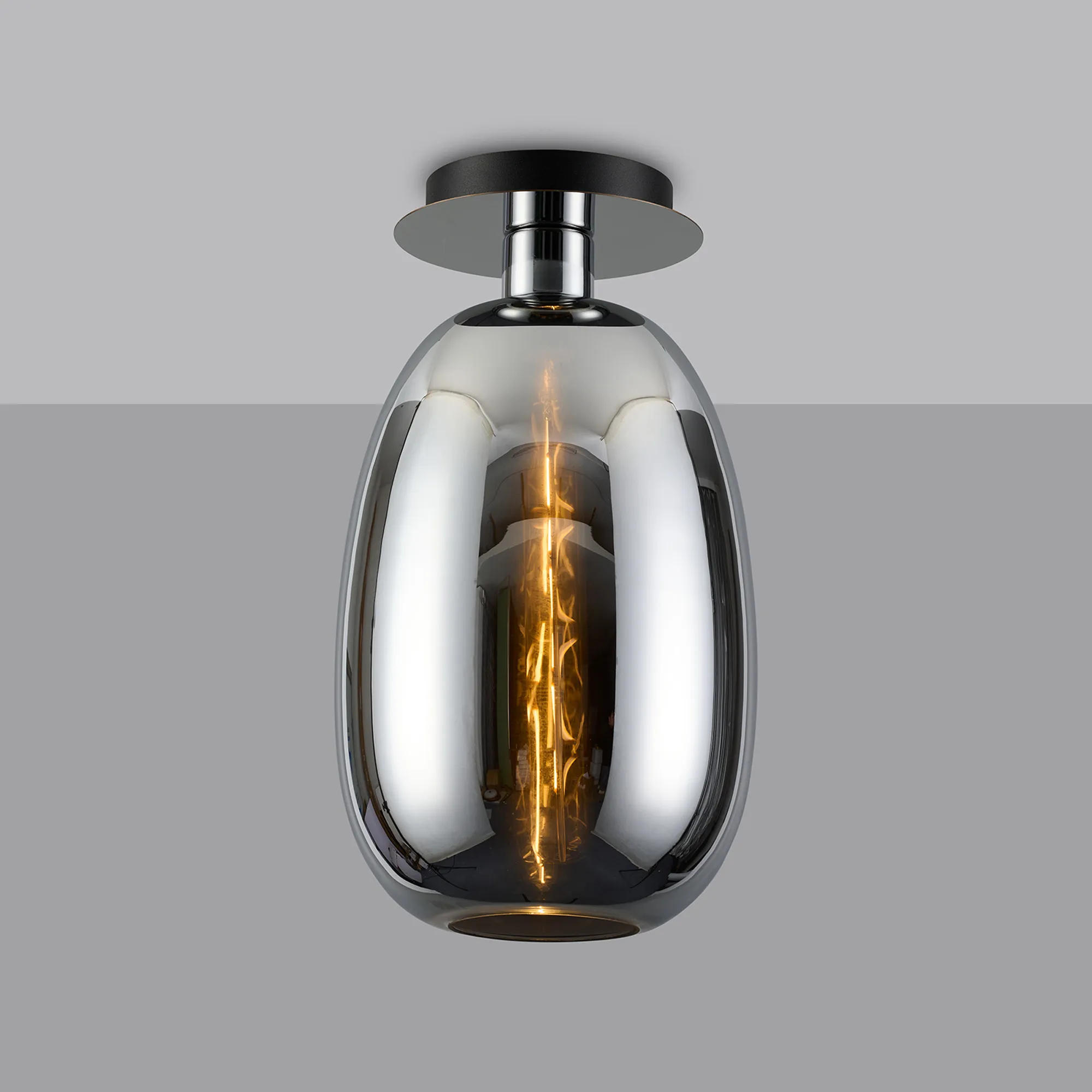 Lori Polished Chrome Ceiling Lights Deco Flush Fittings